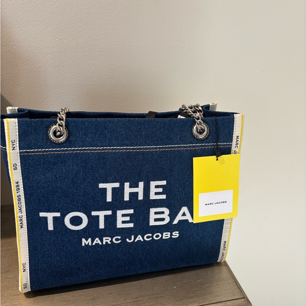 Marc Jacobs Denim Blue Tote Bag NEW! - Picture 5 of 12